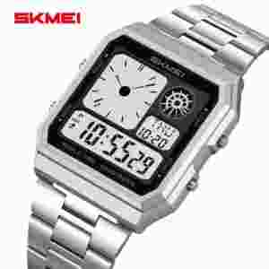 SKMEI Mens Electronic Waterproof Watches Sport  Digital Watch For Men Women Stainless Steel Wristwatch World Time Relojes Hombre