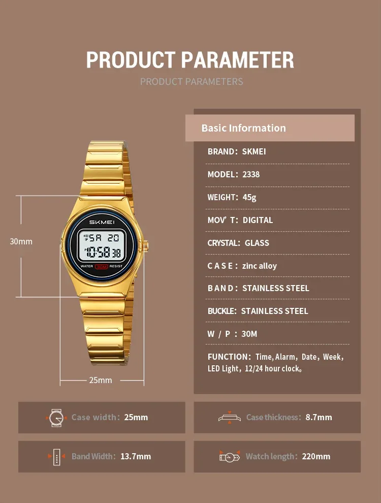 SKMEI Digital Electronics Wristwatches Top Brands Luxury Women's Watches Gifts Clock Waterproof Sports Ladies Watch Reloj Mujer