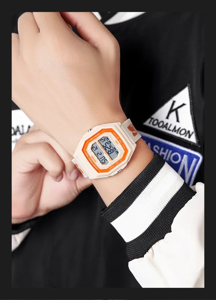 SKMEI Sport Digital Electronic Wristwatch For Men Women Student Fashion 5Bar Waterproof EL Light Chrono Watch Clock Reloj Hombre