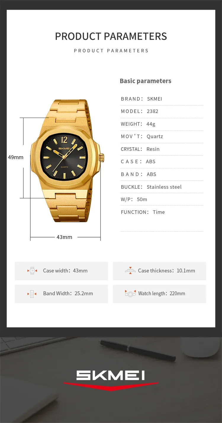 SKMEI Business Orologi Movement Quartz Watches Sports Watches For Men Women Waterproof Wristwatch Fashion Clock Horloges Mannen