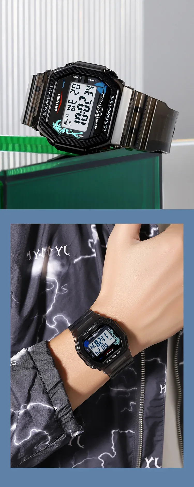 SKMEI Waterproof Clock Electronics Watches Sports Digital Wristwatches For Men Women Students Chrono Military Watch Reloj Hombre