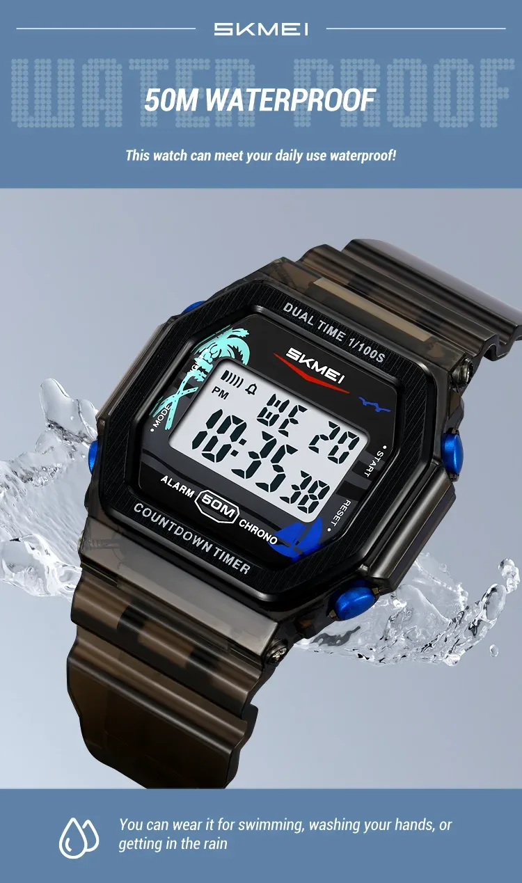 SKMEI Waterproof Clock Electronics Watches Sports Digital Wristwatches For Men Women Students Chrono Military Watch Reloj Hombre