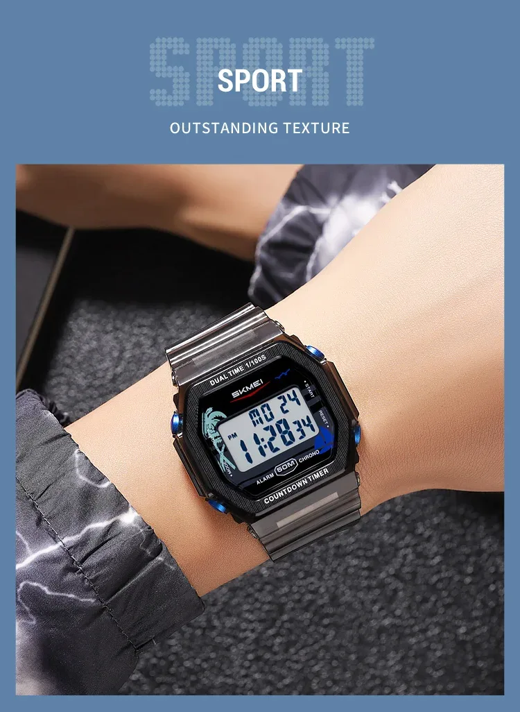 SKMEI Waterproof Clock Electronics Watches Sports Digital Wristwatches For Men Women Students Chrono Military Watch Reloj Hombre