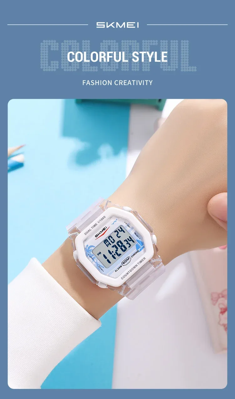 SKMEI Waterproof Clock Electronics Watches Sports Digital Wristwatches For Men Women Students Chrono Military Watch Reloj Hombre