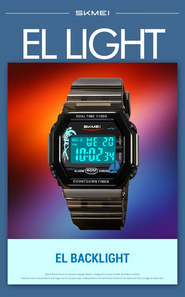 SKMEI Waterproof Clock Electronics Watches Sports Digital Wristwatches For Men Women Students Chrono Military Watch Reloj Hombre
