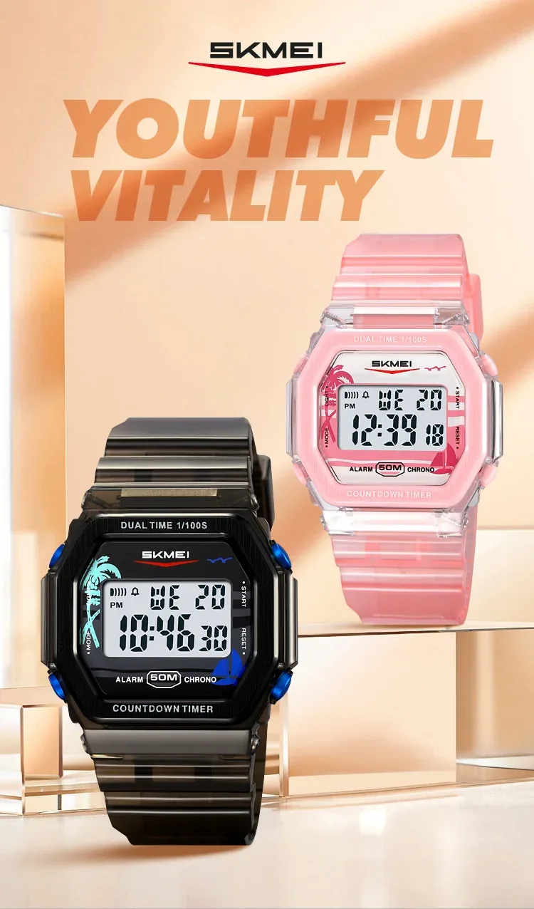 SKMEI Waterproof Clock Electronics Watches Sports Digital Wristwatches For Men Women Students Chrono Military Watch Reloj Hombre