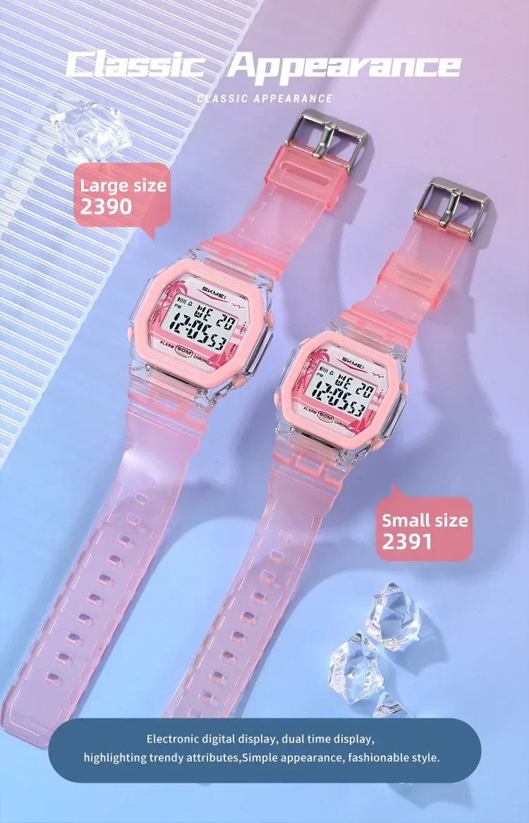 SKMEI Waterproof Clock Electronics Watches Sports Digital Wristwatches For Men Women Students Chrono Military Watch Reloj Hombre