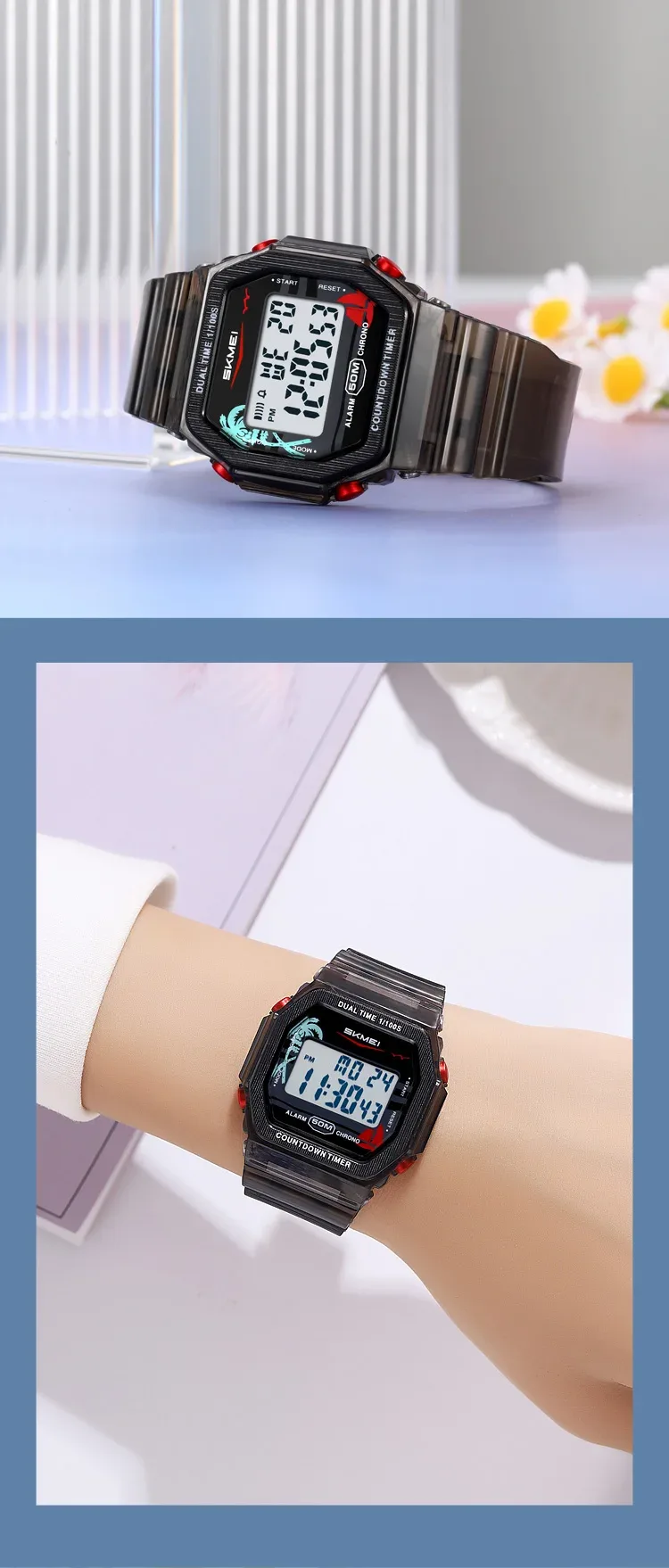 SKMEI Waterproof Clock Electronics Watches Sports Digital Wristwatches For Men Women Students Chrono Military Watch Reloj Hombre