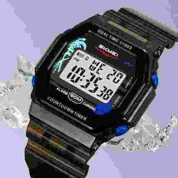 Skmei 2390/2391 Multifunctional Digital Sports Watch with Dual Time and Alarm for Men and Women (50M Waterproof) - Image 2