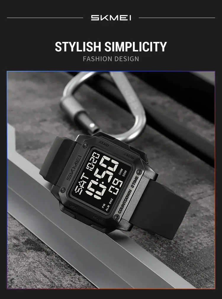 SKMEI Military Watch EL Light Waterproof Sports Digital Wristwatch For Men Women Students Chrono Electronic Watches Reloj Hombre