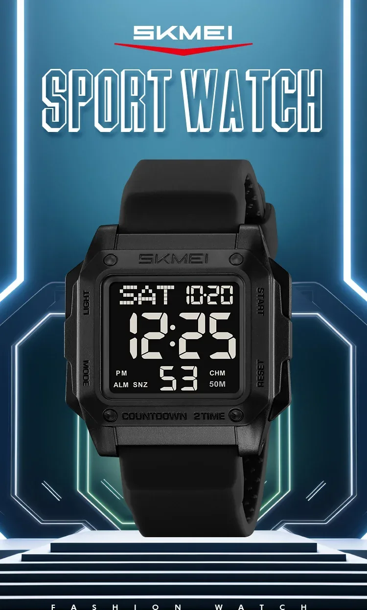 SKMEI Military Watch EL Light Waterproof Sports Digital Wristwatch For Men Women Students Chrono Electronic Watches Reloj Hombre