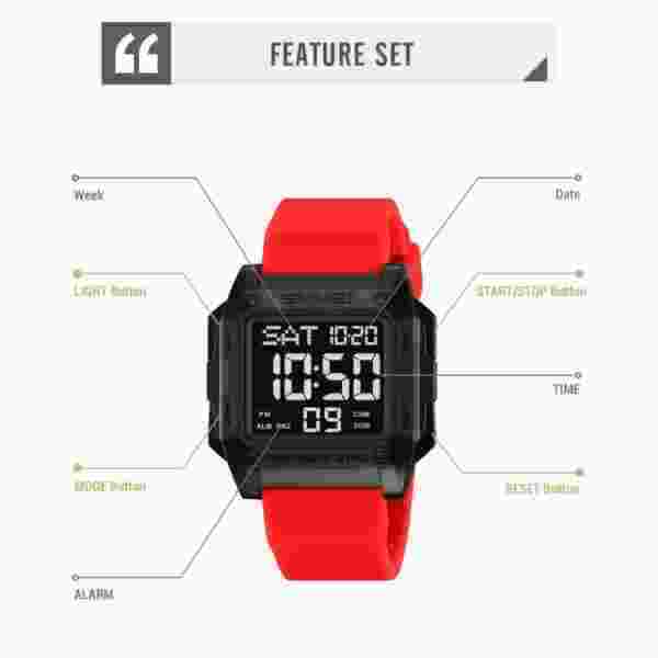 Skmei 2454 Multifunctional Digital Sports Watch with Dual Time and Countdown Timer (50M Waterproof) - Image 5
