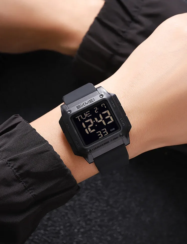 SKMEI Military Watch EL Light Waterproof Sports Digital Wristwatch For Men Women Students Chrono Electronic Watches Reloj Hombre