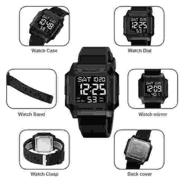 Skmei 2454 Multifunctional Digital Sports Watch with Dual Time and Countdown Timer (50M Waterproof) - Image 4