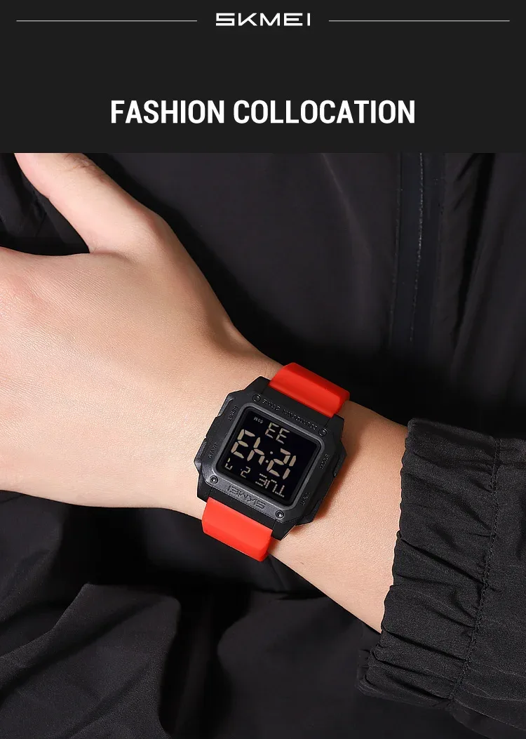 SKMEI Military Watch EL Light Waterproof Sports Digital Wristwatch For Men Women Students Chrono Electronic Watches Reloj Hombre