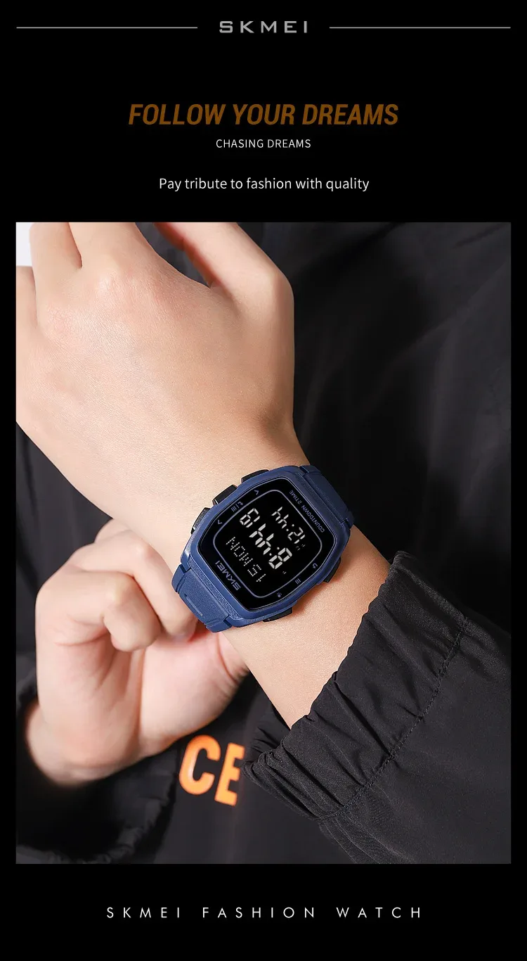 SKMEI World Time Waterproof Electronic Watches Sport Digital Wristwatch For Men Women Chrono Count Down Timer Watch Reloj Hombre