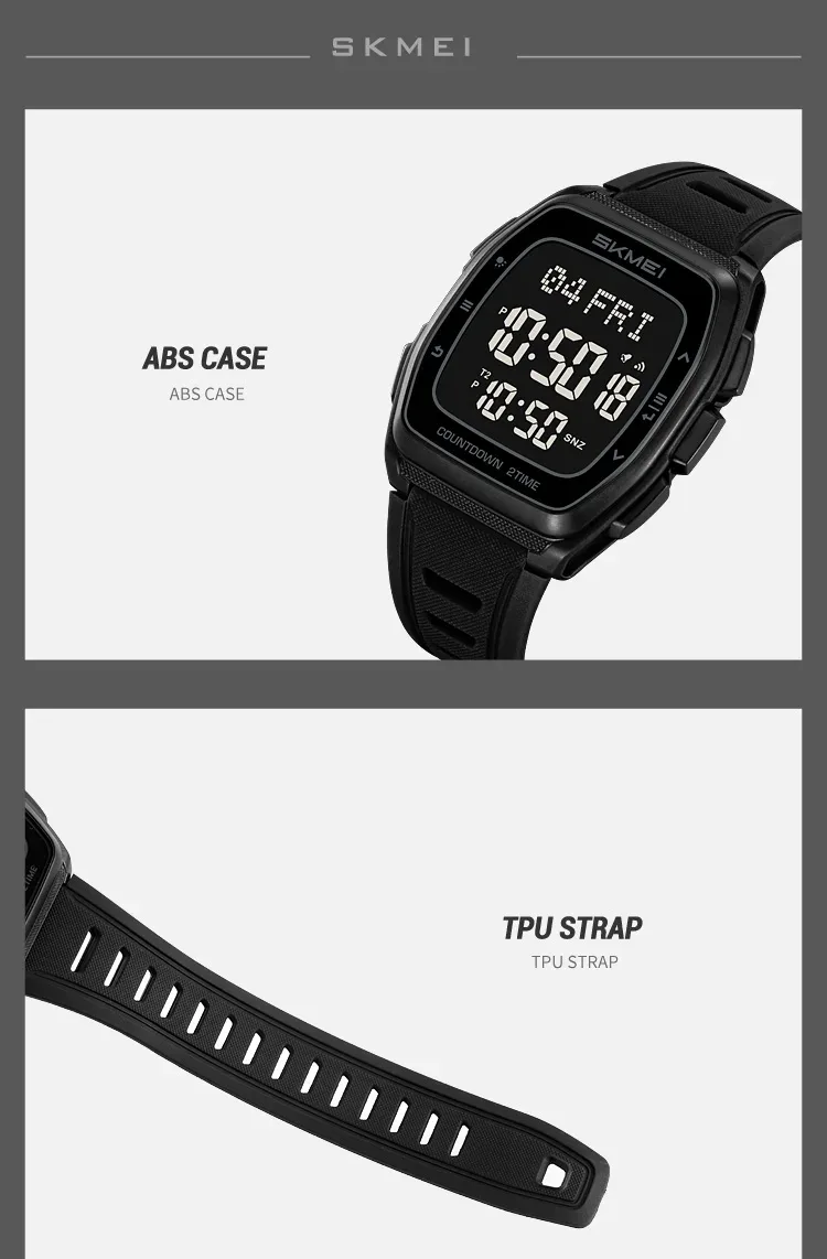 SKMEI World Time Waterproof Electronic Watches Sport Digital Wristwatch For Men Women Chrono Count Down Timer Watch Reloj Hombre