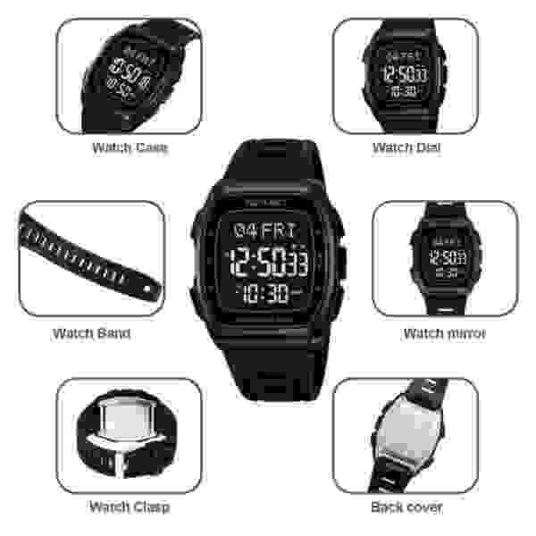Skmei 2441 Multifunctional World Time Sports Watch with Dual Time Display and Countdown Timer (50M Waterproof) - Image 4