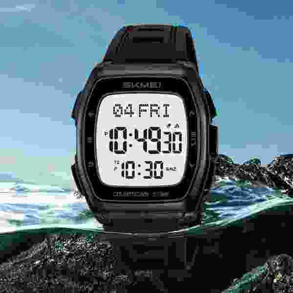 Skmei 2441 Multifunctional World Time Sports Watch with Dual Time Display and Countdown Timer (50M Waterproof) - Image 2