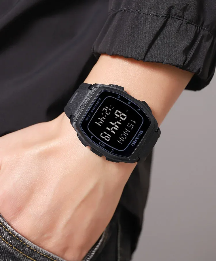 SKMEI World Time Waterproof Electronic Watches Sport Digital Wristwatch For Men Women Chrono Count Down Timer Watch Reloj Hombre