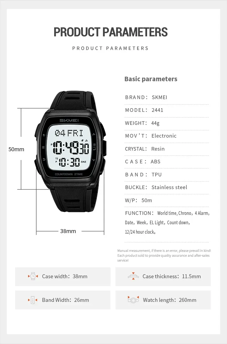SKMEI World Time Waterproof Electronic Watches Sport Digital Wristwatch For Men Women Chrono Count Down Timer Watch Reloj Hombre