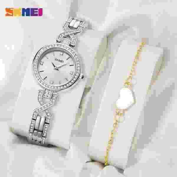 Skmei 1738 Elegant Rhinestone Mosaic Dress Watch for Women (30M Waterproof)