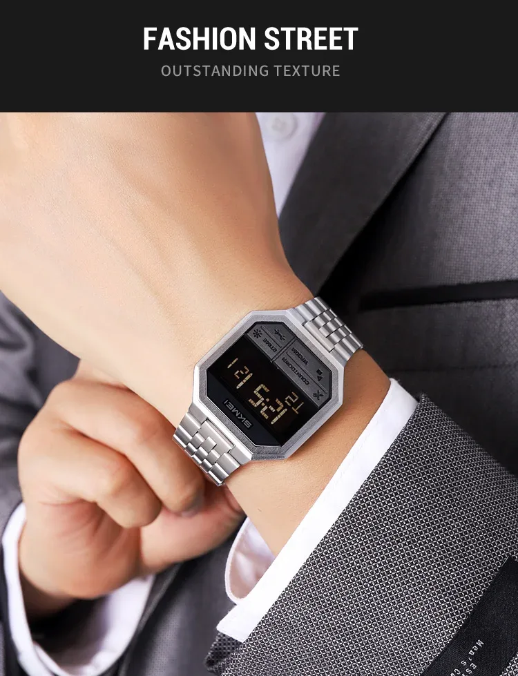 SKMEI Fashion Business Wristwatch For Men Women Waterproof Clock LED Light Outdoor Casual Digital Electronics Watch Reloj Hombre