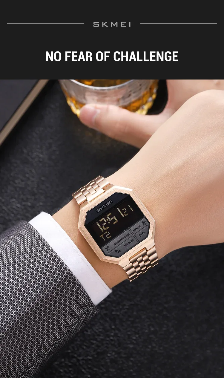 SKMEI Fashion Business Wristwatch For Men Women Waterproof Clock LED Light Outdoor Casual Digital Electronics Watch Reloj Hombre