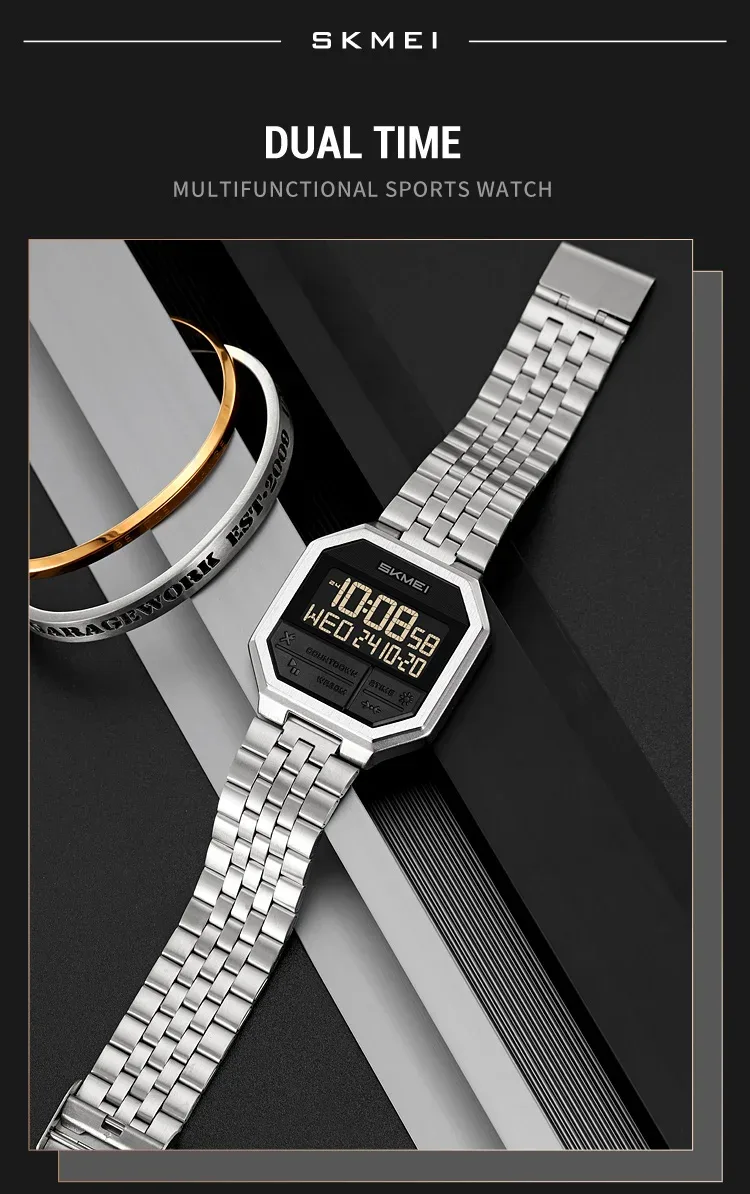 SKMEI Fashion Business Wristwatch For Men Women Waterproof Clock LED Light Outdoor Casual Digital Electronics Watch Reloj Hombre