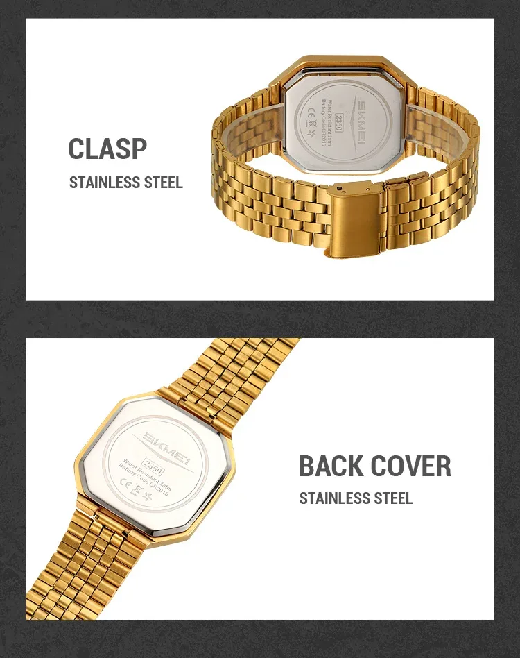SKMEI Fashion Business Wristwatch For Men Women Waterproof Clock LED Light Outdoor Casual Digital Electronics Watch Reloj Hombre