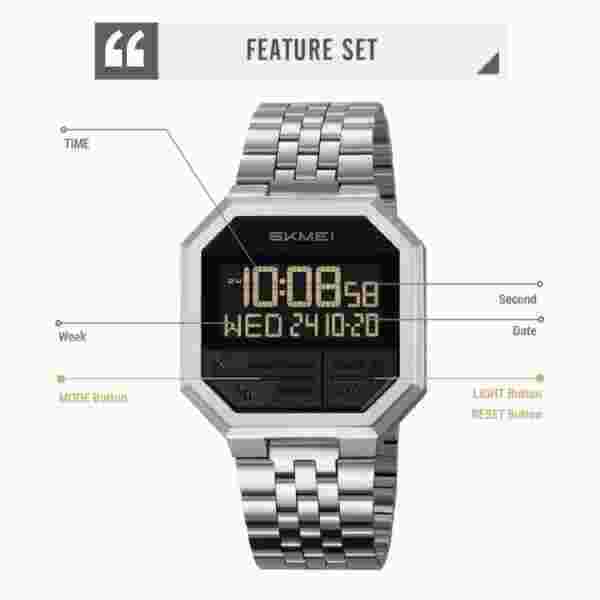 Skmei 2350 Multifunctional Digital Sports Watch with Dual Time and Countdown Timer (30M Waterproof) - Image 5