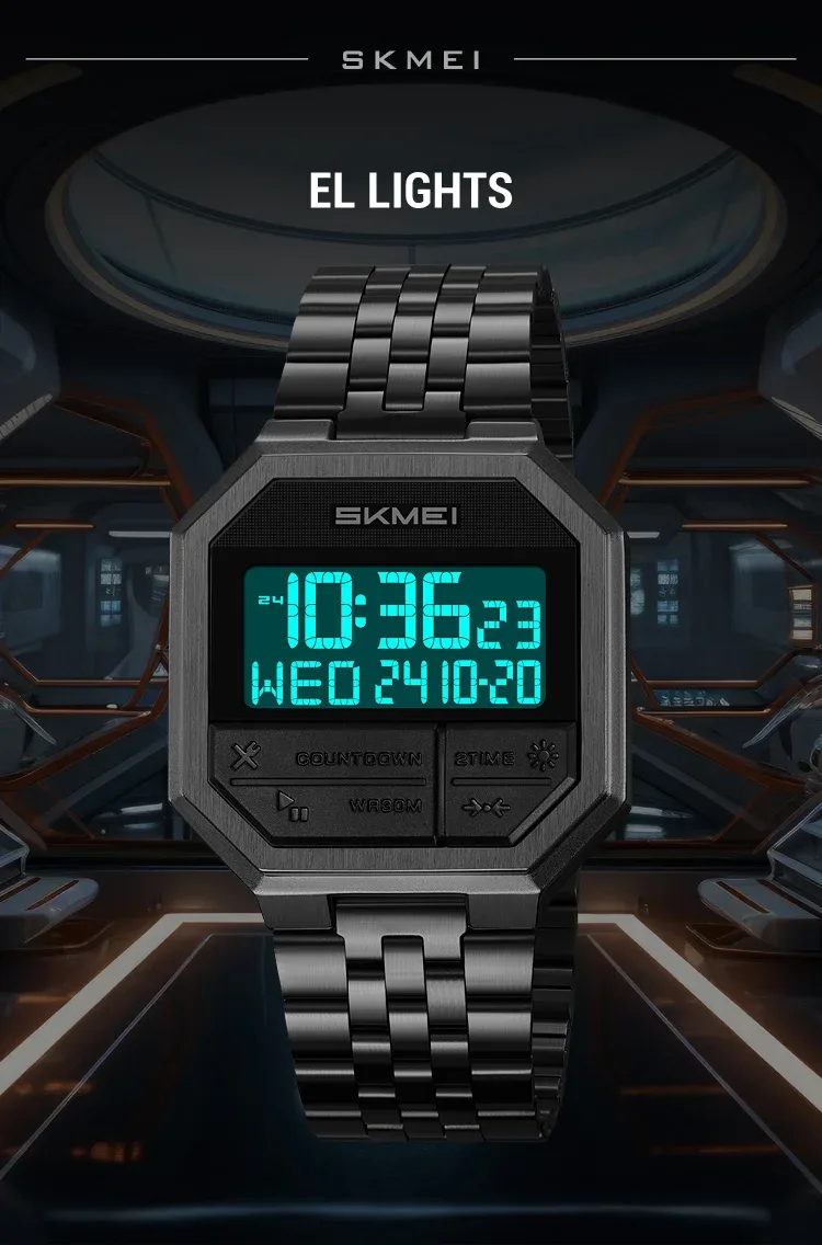 SKMEI Fashion Business Wristwatch For Men Women Waterproof Clock LED Light Outdoor Casual Digital Electronics Watch Reloj Hombre