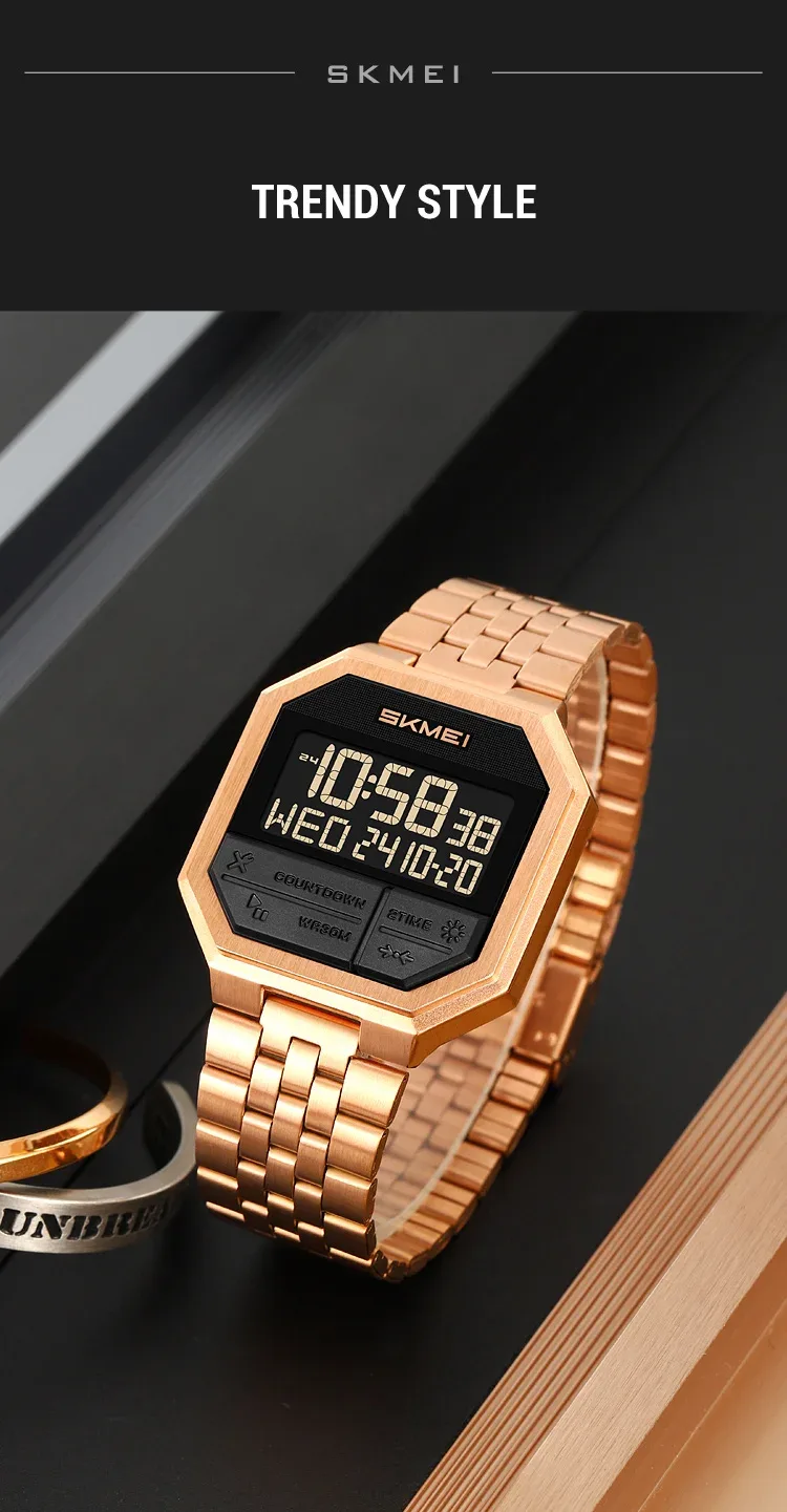 SKMEI Fashion Business Wristwatch For Men Women Waterproof Clock LED Light Outdoor Casual Digital Electronics Watch Reloj Hombre