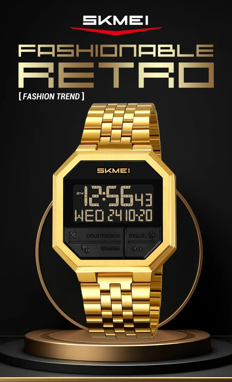 SKMEI Fashion Business Wristwatch For Men Women Waterproof Clock LED Light Outdoor Casual Digital Electronics Watch Reloj Hombre
