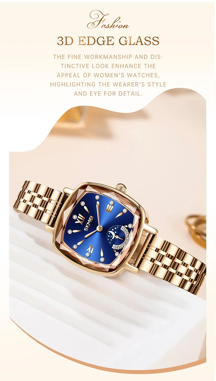 SKMEI Fashion Elegance Watches Ladies Luxury Wristwatches Waterproof Quartz Watch and Bracelet Romantic Style Relogio Feminino