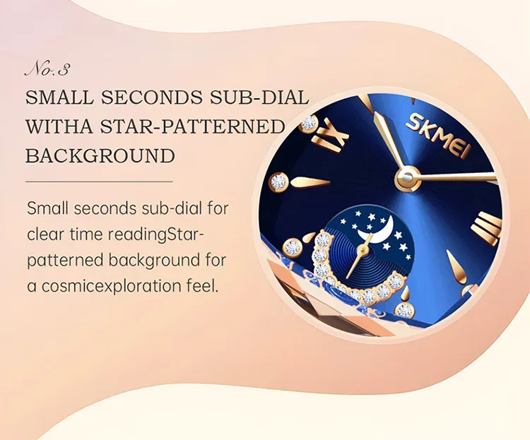SKMEI Fashion Elegance Watches Ladies Luxury Wristwatches Waterproof Quartz Watch and Bracelet Romantic Style Relogio Feminino