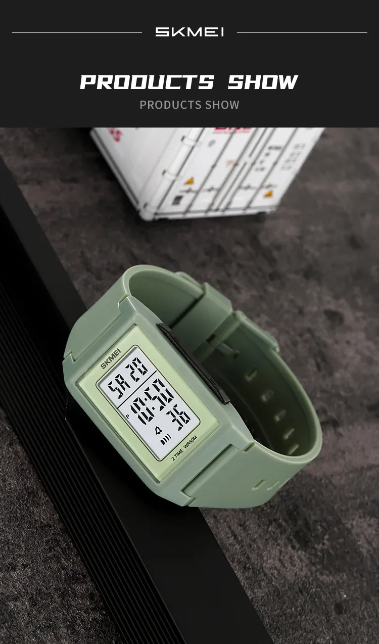 SKMEI Countdown Sports Watch Japan Digital Watches For Mens Women Waterproof Students EL Light Wristwatches and Bracelet Reloj
