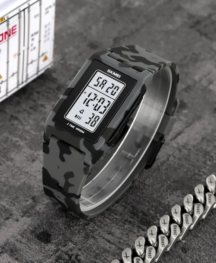 SKMEI Countdown Sports Watch Japan Digital Watches For Mens Women Waterproof Students EL Light Wristwatches and Bracelet Reloj