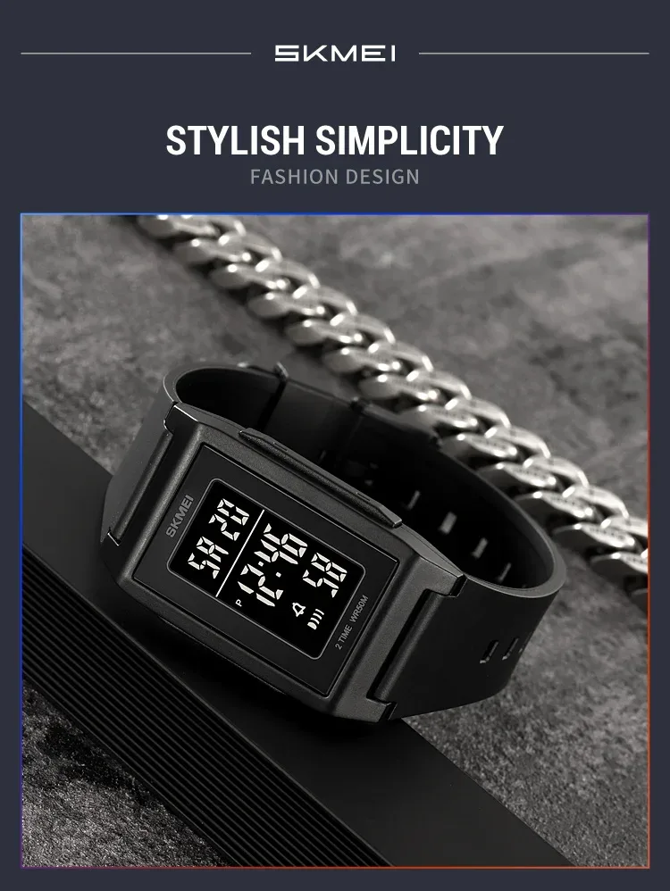 SKMEI Countdown Sports Watch Japan Digital Watches For Mens Women Waterproof Students EL Light Wristwatches and Bracelet Reloj
