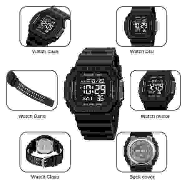Skmei 1988 Multifunctional Digital Sports Watch with Dual Time and Countdown (50M Waterproof) - Image 5