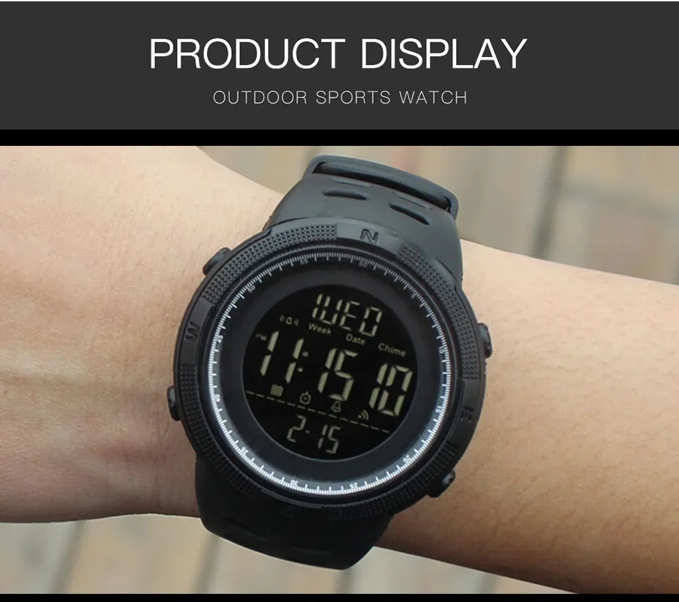 SKMEI Outdoor Sports Watch For Men Women Multifunction Large Dial Watches Waterproof Digital Electronics Wristwatch Reloj Hombre