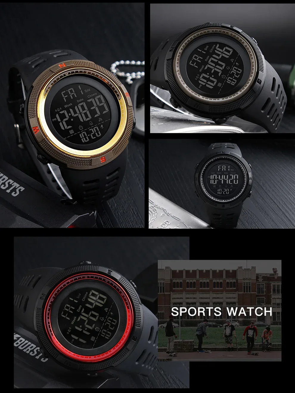 SKMEI Outdoor Sports Watch For Men Women Multifunction Large Dial Watches Waterproof Digital Electronics Wristwatch Reloj Hombre
