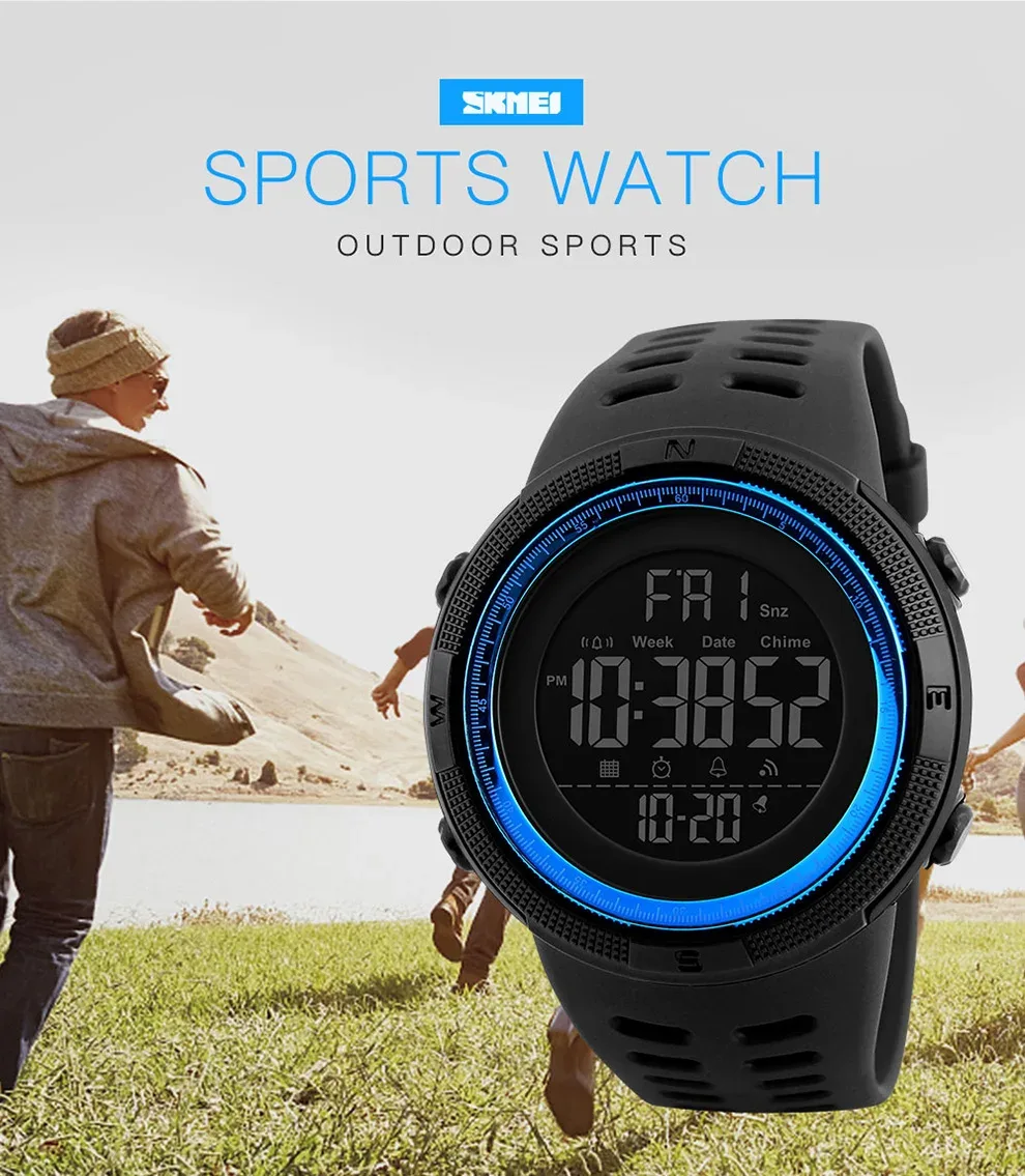 SKMEI Outdoor Sports Watch For Men Women Multifunction Large Dial Watches Waterproof Digital Electronics Wristwatch Reloj Hombre