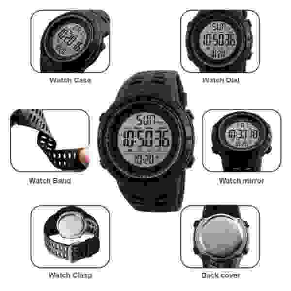 Skmei 1251 Multifunction Digital Sports Watch with Dual Time, Alarm and Backlight (50M Waterproof) - Image 4