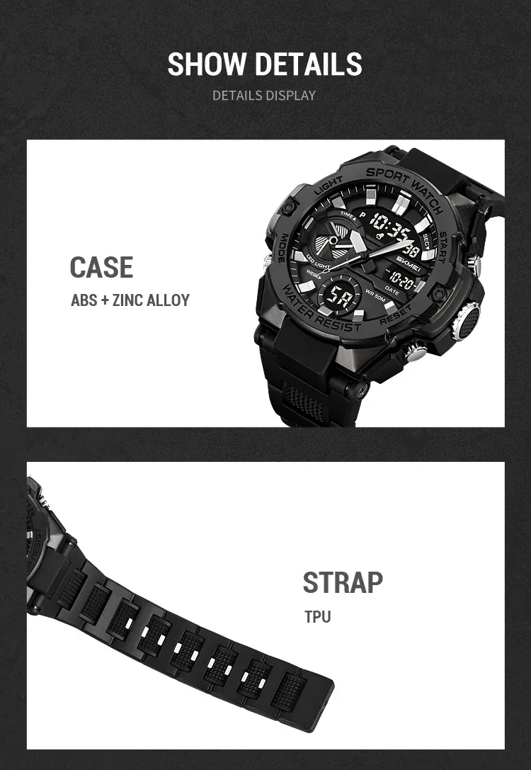 SKMEI Sports Digital Electronic Watch Fashion Business Quartz Watches For Men Women LED Light Waterproof Wristwatch Reloj Hombre
