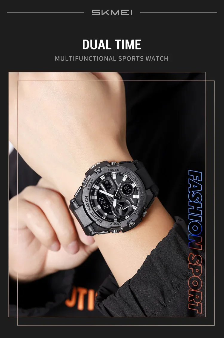 SKMEI Sports Digital Electronic Watch Fashion Business Quartz Watches For Men Women LED Light Waterproof Wristwatch Reloj Hombre