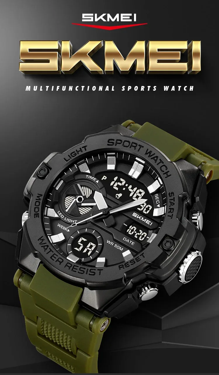 SKMEI Sports Digital Electronic Watch Fashion Business Quartz Watches For Men Women LED Light Waterproof Wristwatch Reloj Hombre