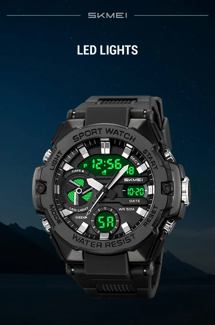 SKMEI Sports Digital Electronic Watch Fashion Business Quartz Watches For Men Women LED Light Waterproof Wristwatch Reloj Hombre