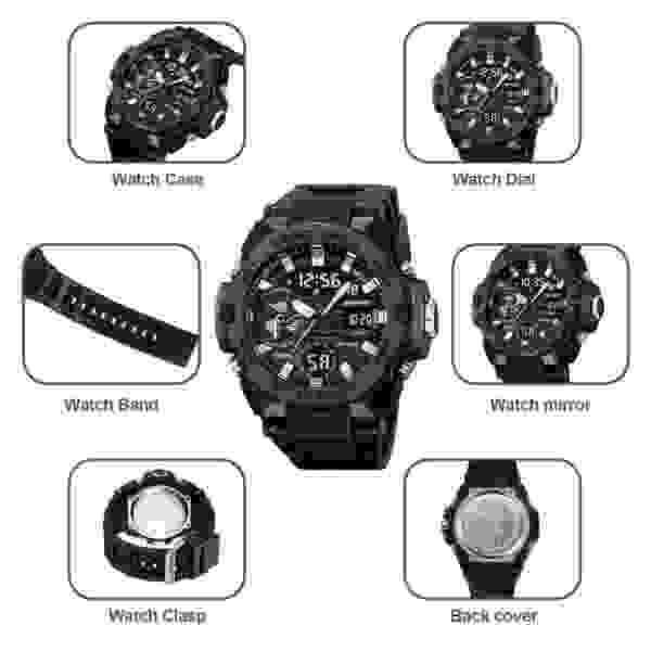 Skmei 2383 Multifunction Digital Sports Watch with Dual Time, Stopwatch and LED Light (50M Waterproof) - Image 4