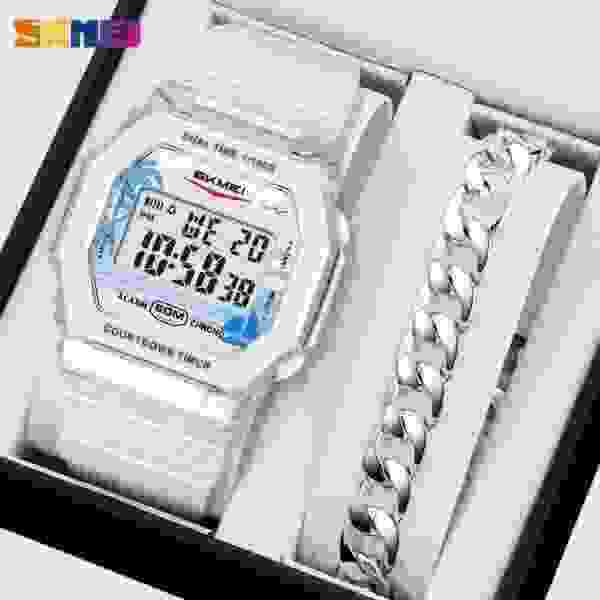 Skmei 2390/2391 Multifunctional Digital Sports Watch with Dual Time, Alarm and Chronograph for Men and Women (50M Waterproof)
